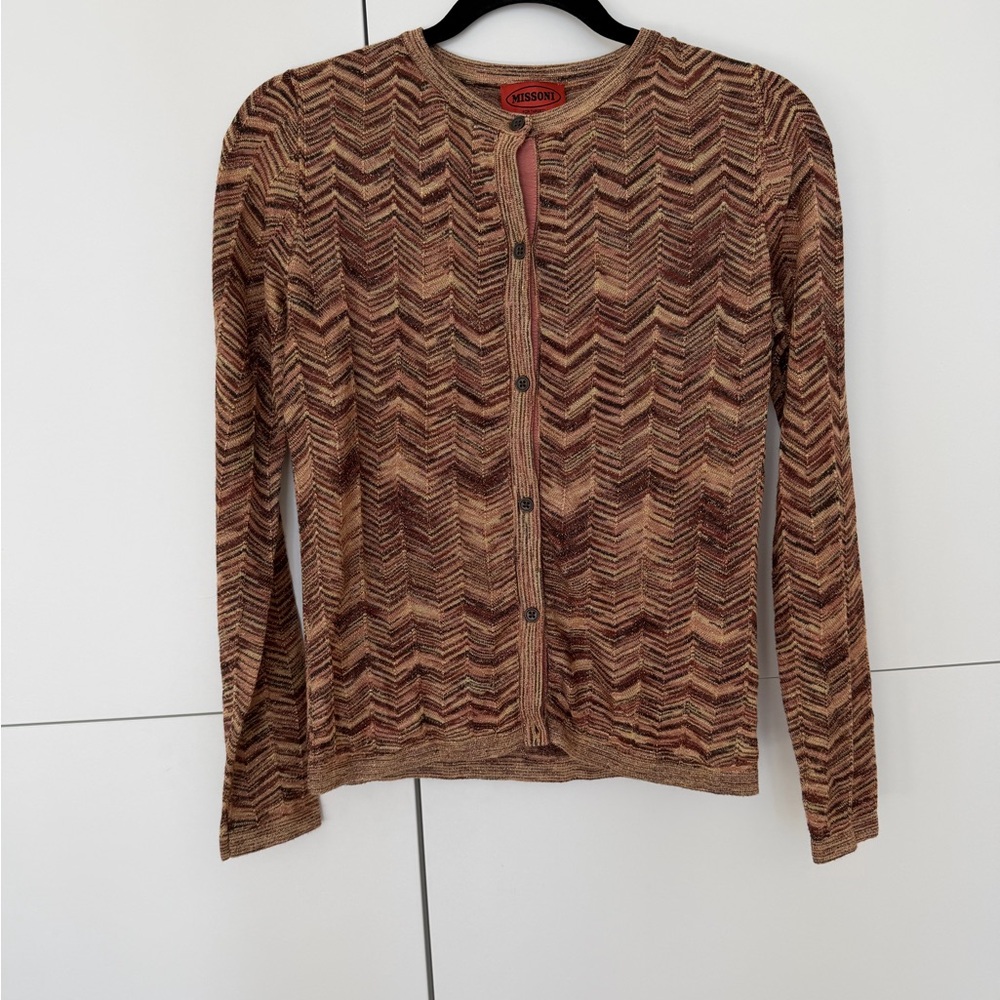 Missoni For Target Brown Zigzag Pattern Sweater S… - image 1
